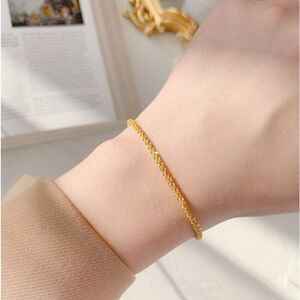 Gold Tone Titanium Steel Sparkle Chain Bracelet for Women Minimalist Adjustable